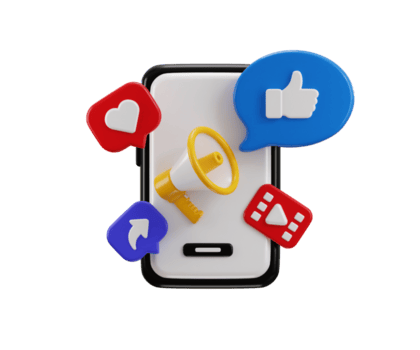 digital marketing icon 3d render concept of online advertisement on social media social media marketing strategies ads and sales icon illustration png