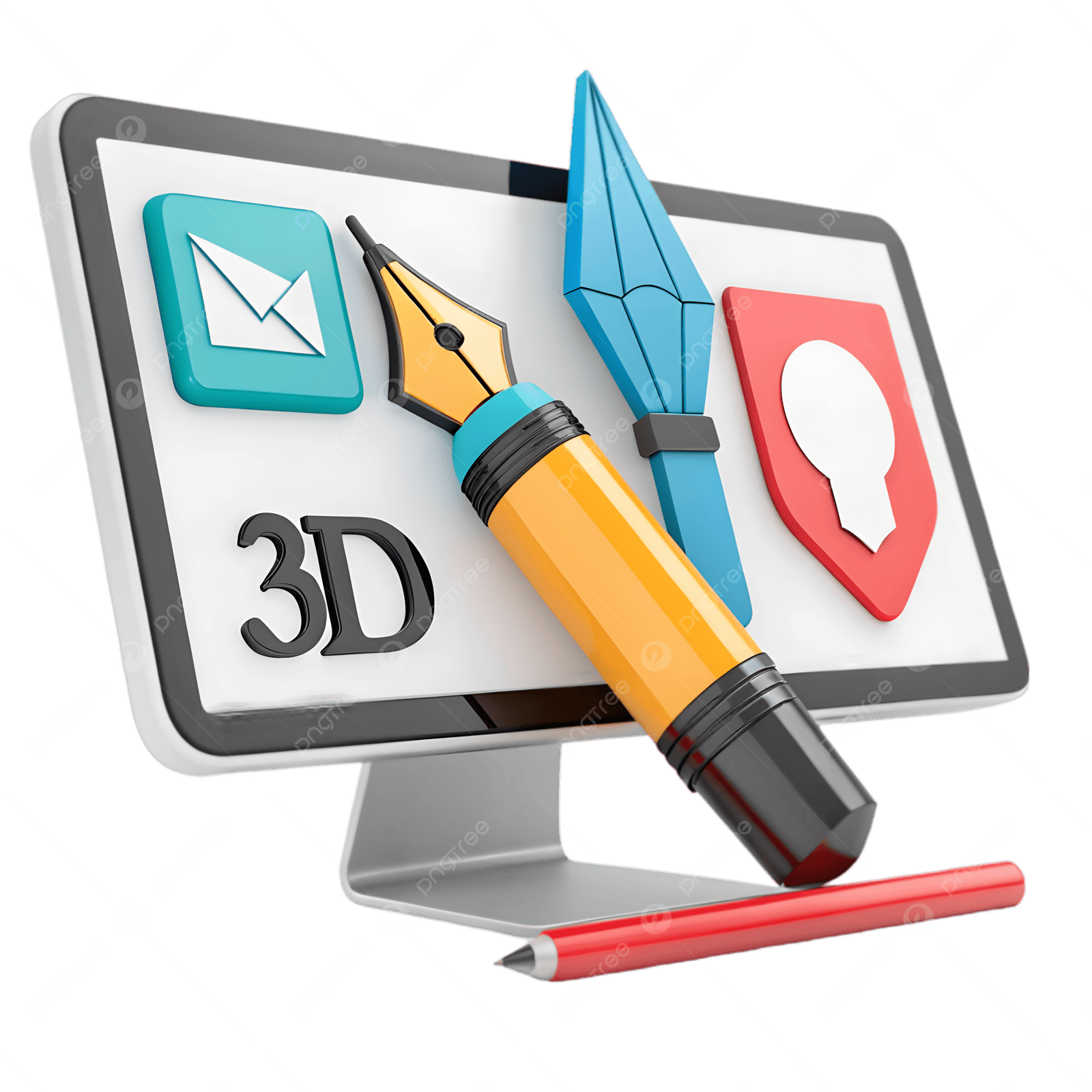 pngtree graphic designer 3d icon isolated on a white background highlighting creativity png image 20172970